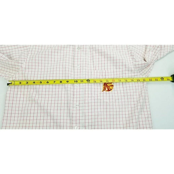 Red Oak Medium Men's USC Button Down Embroidered Tommy Trojan Pocket Logo Shirt - Picture 3 of 11
